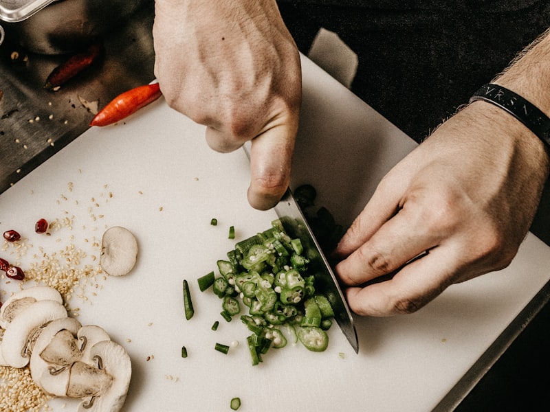 Professional chef preparing dishes